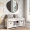 John Louis Home Solid Wood Entryway Bench - 2 Bins & 1 Shoe Divider White JLH-EB-W1 - alternate 1